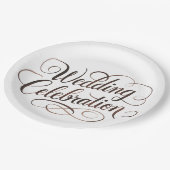 モチャムース水の色結婚のタイポグラフィ ペーパープレート (アングル)