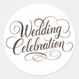 モチャムース水の色結婚のタイポグラフィ ラウンドシール