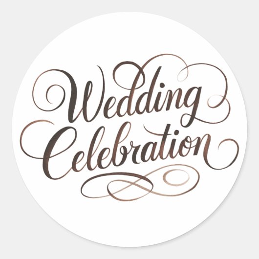 モチャムース水の色結婚のタイポグラフィ ラウンドシール (正面)