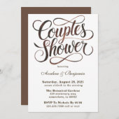 モチャムース水カラータイポグラフィカップルのシャワー 招待状 (正面/裏面)