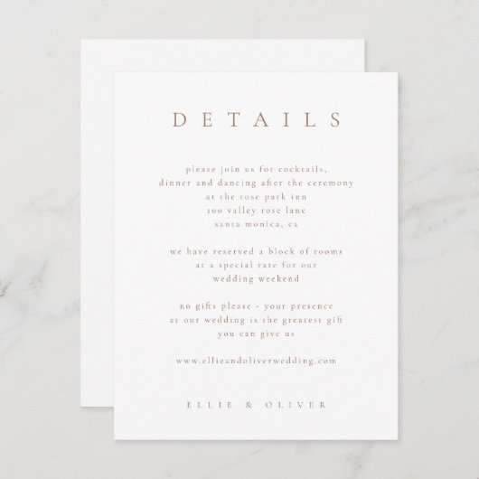 モチャムース&ホワイトボホ詳細結婚ズモダン エンクロージャーカード (正面/裏面)