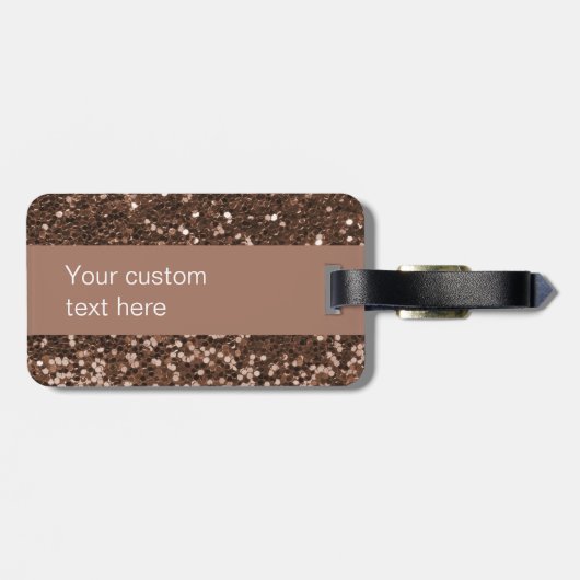 モチャモノグラムグリッタールックパーソナライズされたー ラゲッジタグ (裏面横)