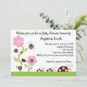 モチャレディバグガールベビーシャワー招待状 招待状 (スタンド正面)