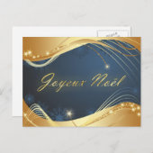 モチーフ・ド・ノエルまたはアヴェック好きのブルー シーズンポストカード (正面/裏面)