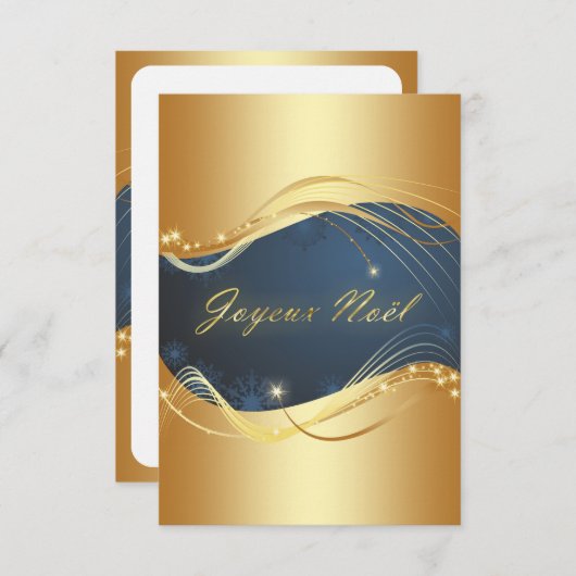 モチーフ・ド・ノエルまたはアヴェック好きのブルー 招待状 (正面/裏面)