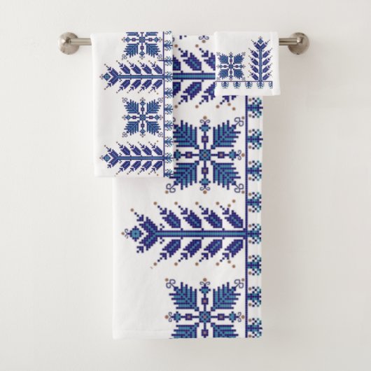 モチ伝統的ーフ、ルーマニ伝統的アモチーフT-S バスタオルセット (インサイチュ)