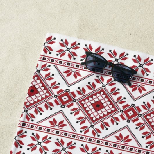 モチ伝統的ーフ、ルーマニ伝統的アモチーフT-S ビーチタオル (インサイチュ)