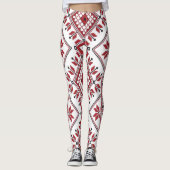 モチ伝統的ーフ、ルーマニ伝統的アモチーフT-S レギンス (正面)