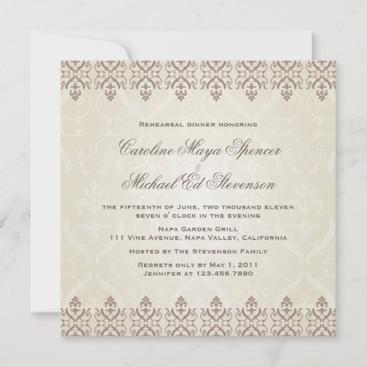 モチ伝統的ーリハーサルディナー招待状 招待状 (正面)