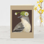 モッキンバードカードをブレンダ カード (黄色い花)