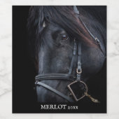 モックアッエレガントプブラックホースカスタムワインラベル ワインラベル (シングルラベル)