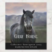 モックアップグレー馬カスタムのワインラベル ワインラベル (シングルラベル)