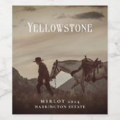 モックアップランチ、馬、サンセットカスタムワインラベル ワインラベル (シングルラベル)