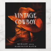 モックアップヴィンテージカウボーイウェスタンカスタムワインのラベル ワインラベル (シングルラベル)
