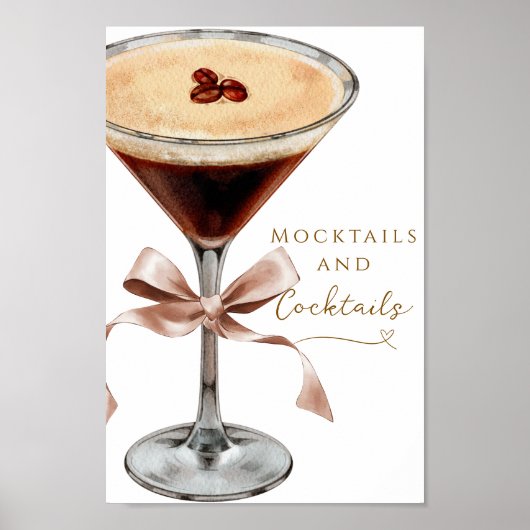 モックテールカクテルエスプレッソマルティーニブライダルシャワー ポスター (正面)