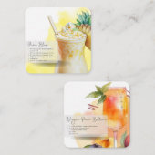 モックテールピーチベリーニ&ピニャコラダパーティーペープ ノートカード (正面/裏面)