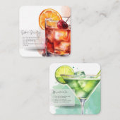 モックテールヴァージンマルガリータ&S.テンプルパーティーフェイバー ノートカード (正面/裏面)
