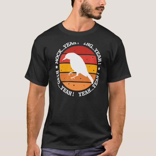 モックYeingイージーバードYeahばかレトロMockingbir Tシャツ (正面)