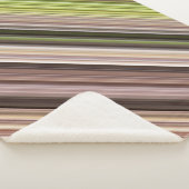 モッシーなバークブラウンとグリーンストライプ シェルパブランケット (3/4)