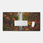 モッシーな森の秋の樺の木 デスクマット (キーボード&マウス)