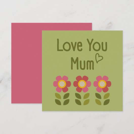 モッシーブルーム - 母の日の花の招待カード 招待状 (正面/裏面)