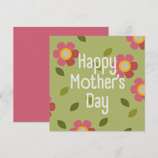 モッシーブルーム - 母の日の花の招待カード 招待状 (正面/裏面)