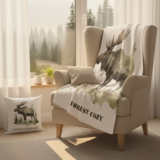 モッシームースワイルドライフポートレートカスタム クッション