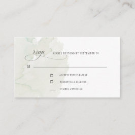 モッシーモダンウォータカラーRSVPエンクロージャカード エンクロージャーカード