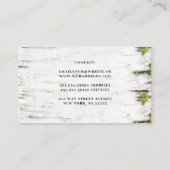 モッシー樺の木バークカントリー素朴ウッドランド 名刺 (裏面)