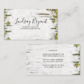 モッシー樺の木バークカントリー素朴ウッドランド 名刺 (正面/裏面)