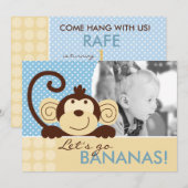 モッズモンキー 誕生日招待状 A7-A 招待状 (正面/裏面)