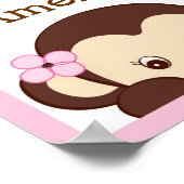 モッズ ガール モンキー ぬいぐるみ 壁アート 名前プリント ポスター (角)