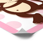 モッズ ガール モンキー ドット ぬいぐるみ 壁アート プリント (角)