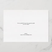 モッズ グレー 3 赤ちゃん フォト ルクセ ゴールド スクリプト 箔シーズンカード (裏面)