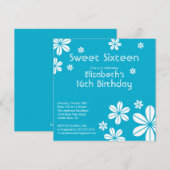 モッズ フラワー スイート シックスティーン 誕生日招待状 招待状 (正面/裏面)