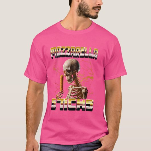 モッツァレラスティック Bootleg Rap CDs スタイル おもしろ Meme Tシャツ (正面)