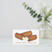 モッツァレラチーズスティックジャンクフード料理シェフ 名刺 (スタンド正面)