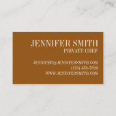 モッツァレラチーズスティックジャンクフード料理シェフ 名刺 (裏面)