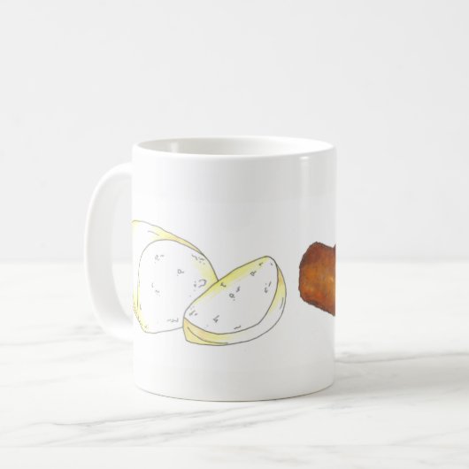 モッツァレラチーズフライドスティックジャンクフードグルメ コーヒーマグカップ (正面左)