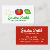 モッツァレラトマトバジルイタリアンフード料理シェフ 名刺 (正面/裏面)