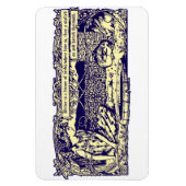 モットバナー付きフラワーガーデンの天使とウサギ マグネット (縦)