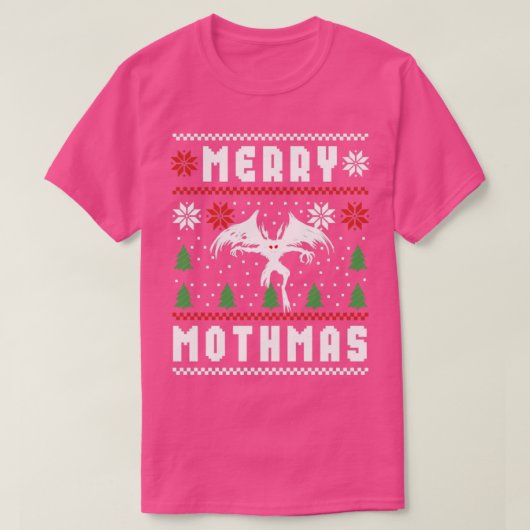 モットマン醜いクリスマスセーターメリーモトマス Tシャツ (デザイン正面)