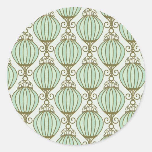 モットンブルーパターン ラウンドシール (正面)