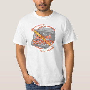 モットーを書いた学校秘書 Tシャツ