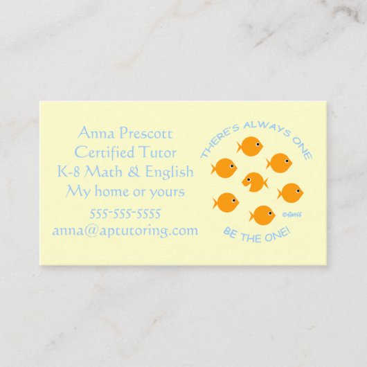 モットー付き小学校感動的講師 名刺 (正面)