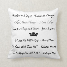 モットー: ばら色のタペストリーを持つヘンリー八世の6人の妻 クッション