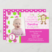 モッドモンキー誕生日パーティーの招待状 招待状 (正面/裏面)