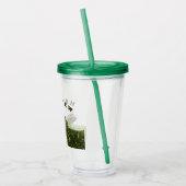 モッパーソナライズされたシーな岩に浮かぶカエルの写真グリーン アクリルタンブラー (左)