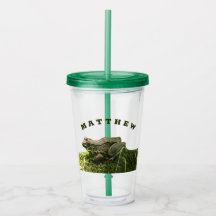 モッパーソナライズされたシーな岩に浮かぶカエルの写真グリーン