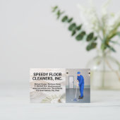 モップとタイル |清掃フロア 名刺 (スタンド正面)